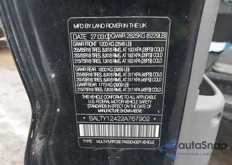 2002 Land Rover Discovery Series Ii Se z USA, uszkodzony, nr VIN SALTY12422A767902